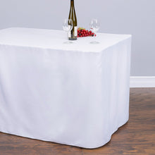 Load image into Gallery viewer, 8 ft. Fitted Polyester Tablecloth White