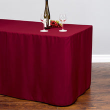 Load image into Gallery viewer, 6 ft. Fitted Polyester Tablecloth Burgundy