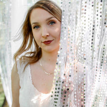 Load image into Gallery viewer, 50 x 120 in. Sheer Sequin Backdrop Draping (5 Colors)