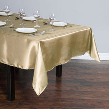 Load image into Gallery viewer, 60 x 102 in. Rectangular Satin Tablecloth Gold