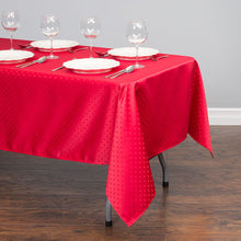 Load image into Gallery viewer, 70 x 120 in. Rectangular Square-point Damask Tablecloth (2 Colors)