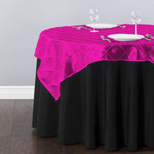 Load image into Gallery viewer, 72 in. Square Pintuck Overlay Fuchsia