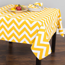 Load image into Gallery viewer, 60 in. Square Chevron Cotton Tablecloth (12 Colors)