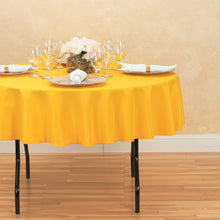 Load image into Gallery viewer, 70 in. Round Polyester Tablecloth Gold