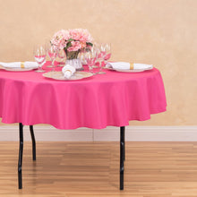 Load image into Gallery viewer, 70 in. Round Polyester Tablecloth Fuchsia