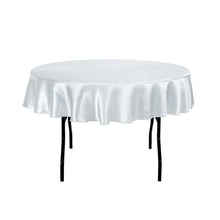 Load image into Gallery viewer, 70 in. Round Satin Tablecloth Silver