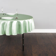 Load image into Gallery viewer, 70 in. Round Satin Tablecloth Hemlock