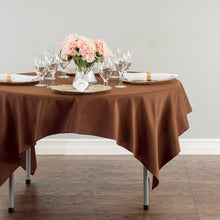 Load image into Gallery viewer, 70 in. Square Polyester Tablecloth Chocolate