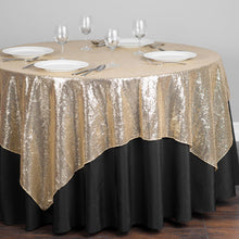Load image into Gallery viewer, 72 in. Square Sequin Overlay Gold