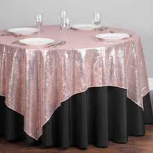 Load image into Gallery viewer, 72 in. Square Sequin Overlay Blush Pink