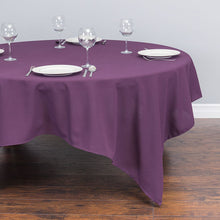Load image into Gallery viewer, 85 in. Square Cotton-Feel Tablecloth Eggplant