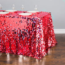 Load image into Gallery viewer, 88 X 154 in. Rectangular Payette Sequin Tablecloth (7 Colors)