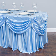 Load image into Gallery viewer, 8 ft. Drape Chiffon All-In-1 Tablecloth/Pleated Skirt Serenity Blue