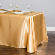 Load image into Gallery viewer, 90 x 156 in. Rectangular Satin Tablecloth Gold