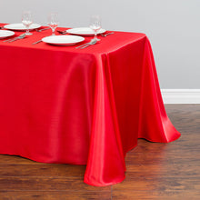 Load image into Gallery viewer, 90 x 156 in. Rectangular Satin Tablecloth Red