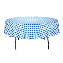 Load image into Gallery viewer, 90 in. Round Tablecloth Blue & White Checkered
