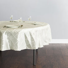 Load image into Gallery viewer, 90 in. Round Pintuck Tablecloth (3 Colors)