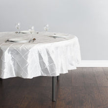 Load image into Gallery viewer, 90 in. Round Pintuck Tablecloth (3 Colors)