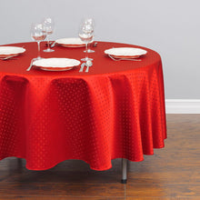 Load image into Gallery viewer, 90 in. Round Square-Point Damask Tablecloth Royal Blue