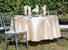 Load image into Gallery viewer, 90 in. Round Satin Tablecloth Beige