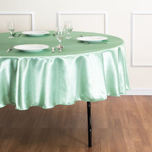 Load image into Gallery viewer, 90 in. Round Satin Tablecloth Hemlock