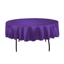 Load image into Gallery viewer, 90 in. Round Satin Tablecloth Purple