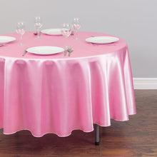 Load image into Gallery viewer, 90 in. Round Satin Tablecloth Pink