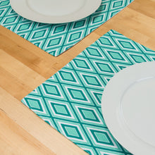 Load image into Gallery viewer, 13 X 19 in. Diamond Print Cotton Placemats 4/Pack Coral