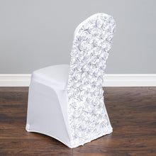 Load image into Gallery viewer, Satin Rosette Stretch Banquet Chair Cover (3 Colors)