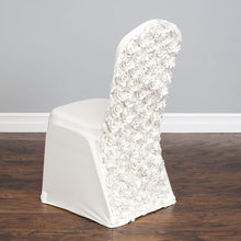 Load image into Gallery viewer, Satin Rosette Stretch Banquet Chair Cover (3 Colors)