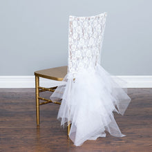 Load image into Gallery viewer, Floral Lace Tutu Chiavari Chair Cover Champagne