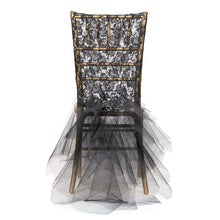 Load image into Gallery viewer, Floral Lace Tutu Chiavari Chair Cover Champagne