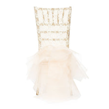 Load image into Gallery viewer, Floral Lace Tutu Chiavari Chair Cover Champagne