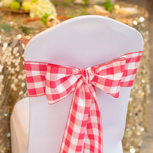 Load image into Gallery viewer, Polyester Chair Sash Red & White Checkered (10/Pack)