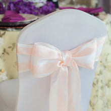Load image into Gallery viewer, Bargain Blush Pink & White Striped Satin Sashes 10/Pack