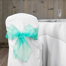 Load image into Gallery viewer, Organza Sash Turquoise (10 Pack)
