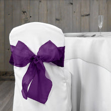 Load image into Gallery viewer, Organza Sash Eggplant (10 Pack)