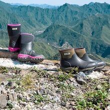 Load image into Gallery viewer, East Rock Women 11 in. Waterproof Outdoor Rubber Boots Black/Fuchsia (6 Sizes)
