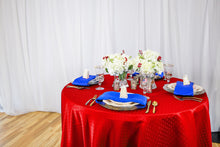 Load image into Gallery viewer, 108 in. Round Square-Point Damask Tablecloth (2 Colors)