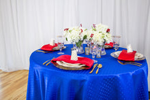 Load image into Gallery viewer, 108 in. Round Square-Point Damask Tablecloth (2 Colors)