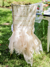 Load image into Gallery viewer, Floral Lace Tutu Chiavari Chair Cover Champagne