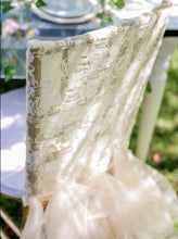 Load image into Gallery viewer, Floral Lace Tutu Chiavari Chair Cover Champagne