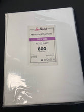 Load image into Gallery viewer, Hotel Selection 800 Thread Count Cotton White Fitted Sheet -Full Size