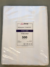 Load image into Gallery viewer, Hotel Selection 500 Thread Count Cotton White Satin Stripe Fitted Sheet King