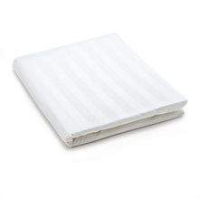 Load image into Gallery viewer, Hotel Selection 500 Thread Count Cotton White Satin Stripe Fitted Sheet King