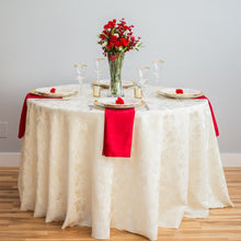 Load image into Gallery viewer, 108 in. Round Falling Lilies Damask Tablecloth (2 Colors)