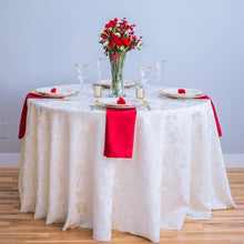 Load image into Gallery viewer, 108 in. Round Falling Lilies Damask Tablecloth (2 Colors)