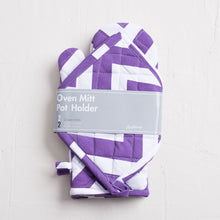 Load image into Gallery viewer, Chevron Cotton Oven Mitt / Pot Holder Set 4 Pack (8 Colors)