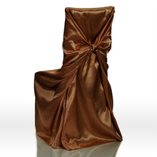 Load image into Gallery viewer, Satin Universal Chair Cover Chocolate