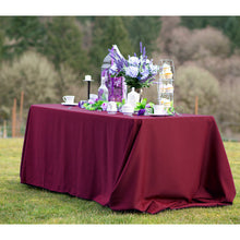 Load image into Gallery viewer, 90 X 132 in. Rectangular with Round Corners Polyester Tablecloth (20 Colors)